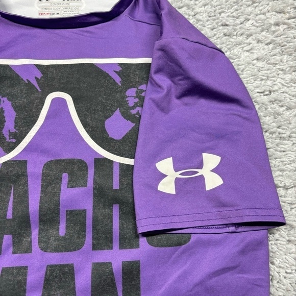 Macho Man Shirt Mens Medium Under Armour Compression Shirt WWE Wrestling Fitness - Picture 4 of 5